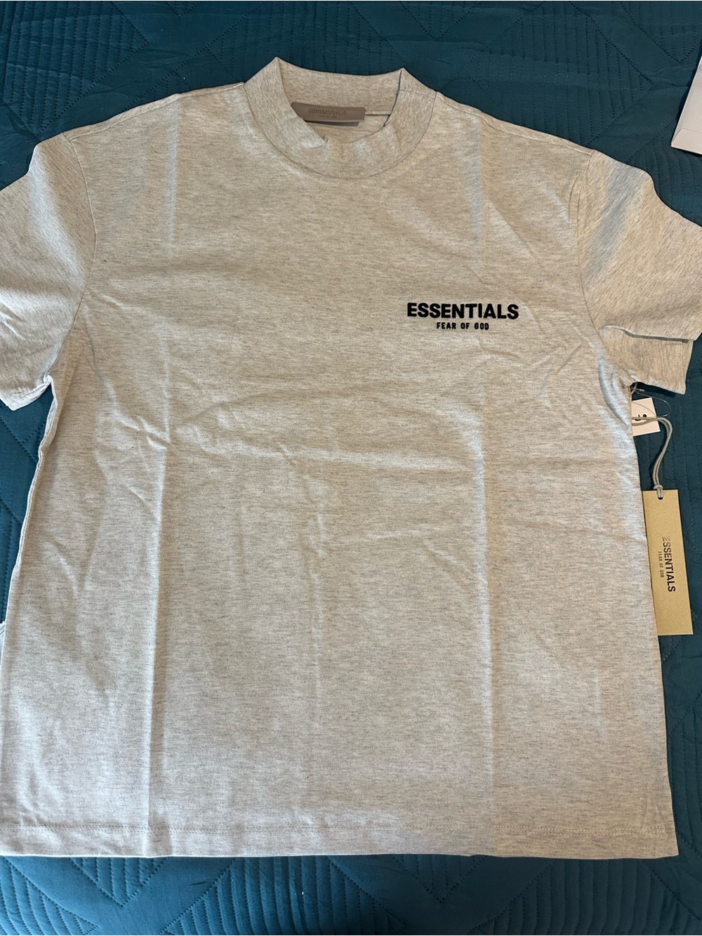 Fear of God ESSENTIALS Light Oatmeal Short Sleeve Logo Tee
